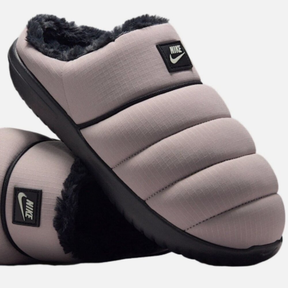 Nike Burrow SE NA Men's Size 13 College Grey Soft Fur Lined Slippers